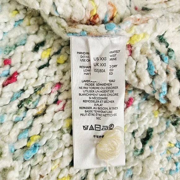 Anthropologie Gaia Sweater XXS COZY Blue Chunky Knit Confetti NWT Mock Neck - Picture 9 of 11